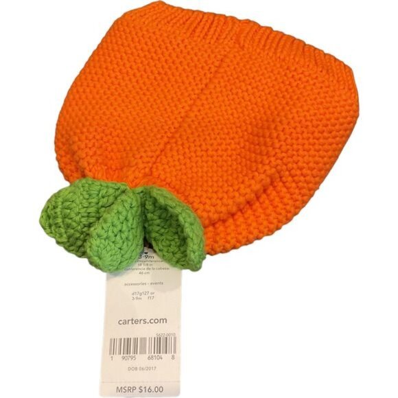 Carter's Baby Pumpkin Face Hat 3-9 Months - Picture 2 of 4